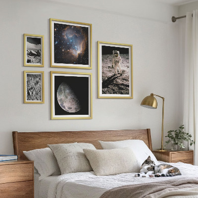 Tavelvägg med 5 tavlor Kosmiska upptäckter och hemligheter