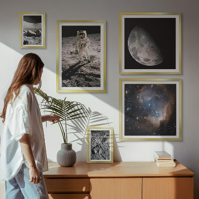 Tavelvägg med 5 tavlor Kosmiska upptäckter och hemligheter