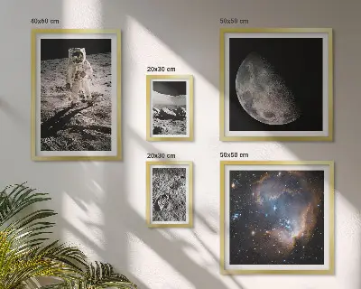 Kosmiska upptäckter och hemligheter tavelvägg med 5 tavlor