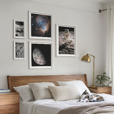 Tavelvägg med 5 tavlor Kosmiska upptäckter och hemligheter