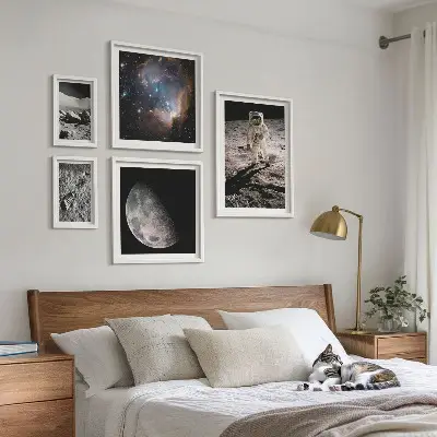 Kosmiska upptäckter och hemligheter tavelvägg med 5 tavlor