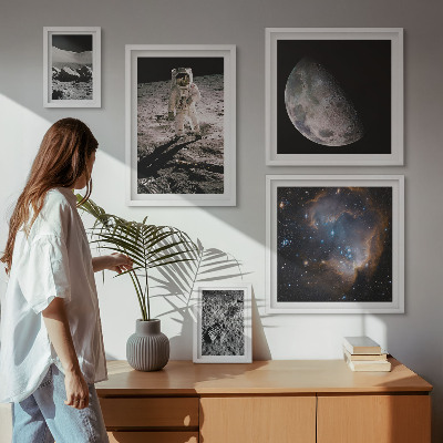 Tavelvägg med 5 tavlor Kosmiska upptäckter och hemligheter