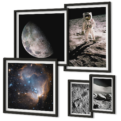 Tavelvägg med 5 tavlor Kosmiska upptäckter och hemligheter