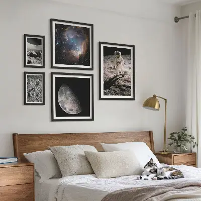 Kosmiska upptäckter och hemligheter tavelvägg med 5 tavlor