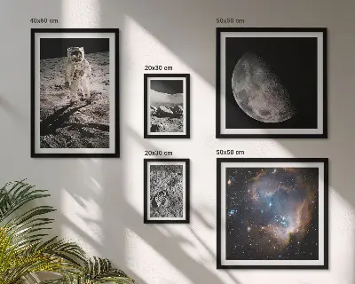 Kosmiska upptäckter och hemligheter tavelvägg med 5 tavlor