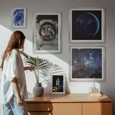 Set om 5 tavlor Astronauternas rymdupptäckter