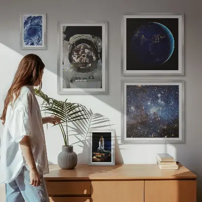 Astronauternas rymdupptäckter set om 5 tavlor