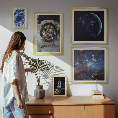 Set om 5 tavlor Astronauternas rymdupptäckter