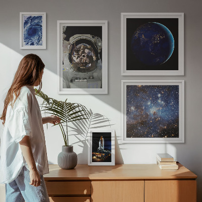 Set om 5 tavlor Astronauternas rymdupptäckter