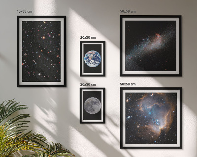 Tavelvägg med 5 tavlor Kosmiska landskap i galaxen