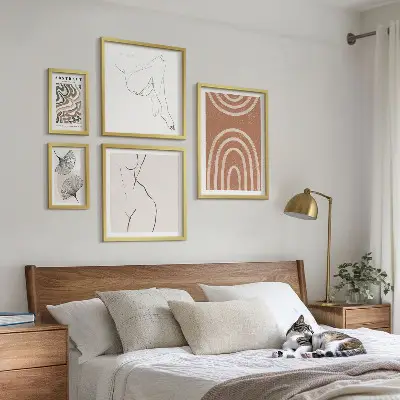 Abstrakta figurer tavelset med 5 delar