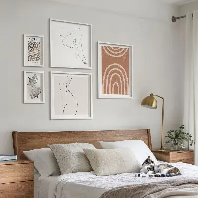 Abstrakta figurer tavelset med 5 delar