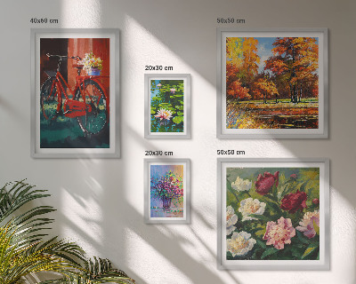 Väggdekoration tavelset Blommor i vårlandskapet