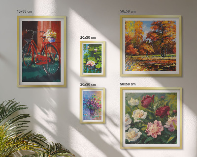 Väggdekoration tavelset Blommor i vårlandskapet