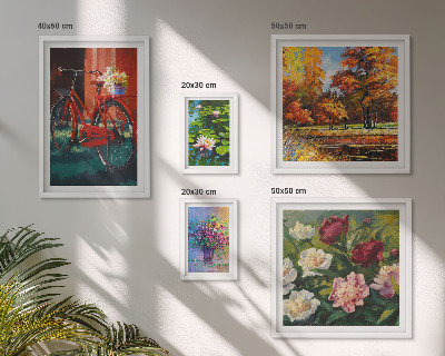 Väggdekoration tavelset Blommor i vårlandskapet