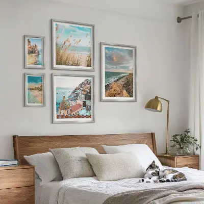 Världens strandlandskap set om 5 tavlor
