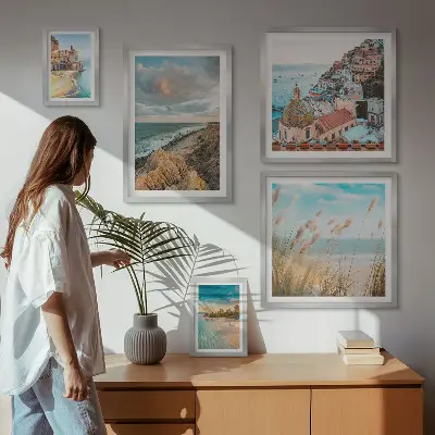 Världens strandlandskap set om 5 tavlor