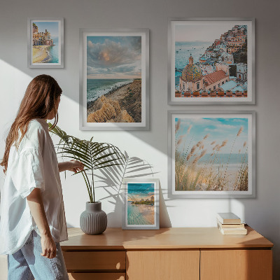 Set om 5 tavlor Världens strandlandskap
