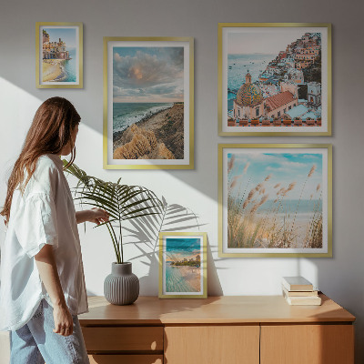 Set om 5 tavlor Världens strandlandskap