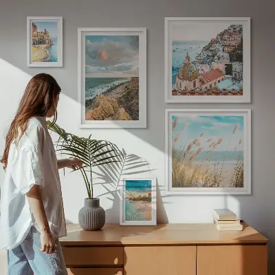 Världens strandlandskap set om 5 tavlor