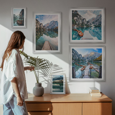 Väggdekoration tavelset Fjällsjöar och natur