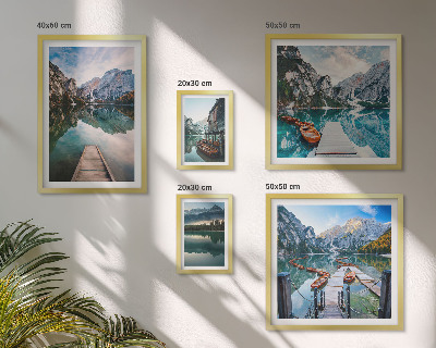 Väggdekoration tavelset Fjällsjöar och natur