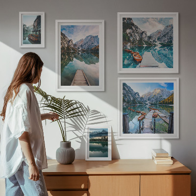 Väggdekoration tavelset Fjällsjöar och natur
