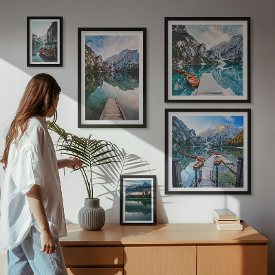 Väggdekoration tavelset Fjällsjöar och natur