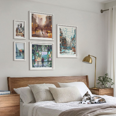 Set om 5 tavlor Moderna stadslandskap