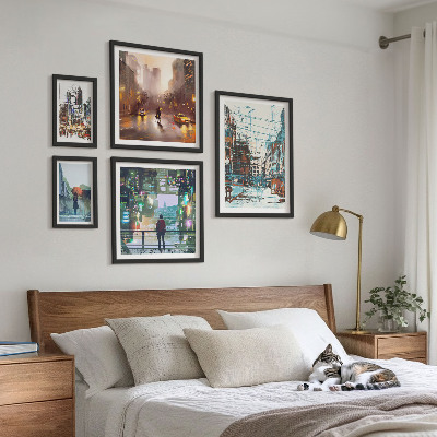 Set om 5 tavlor Moderna stadslandskap