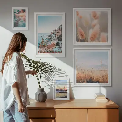 Tavelvägg Kustlandskap natur set med 5 tavlor