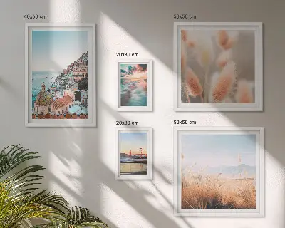Tavelvägg Kustlandskap natur set med 5 tavlor