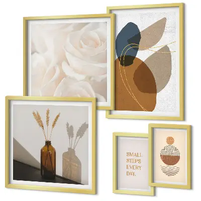 Väggdekoration tavelset med boho växtmotiv