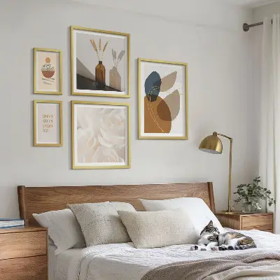 Väggdekoration tavelset med boho växtmotiv