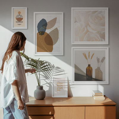 Väggdekoration tavelset Boho växtdekorationer