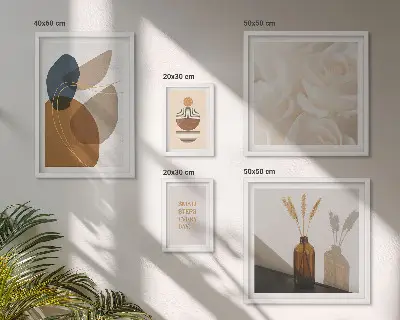Väggdekoration tavelset med boho växtmotiv