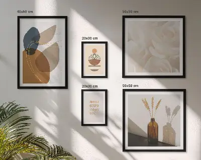Väggdekoration tavelset med boho växtmotiv