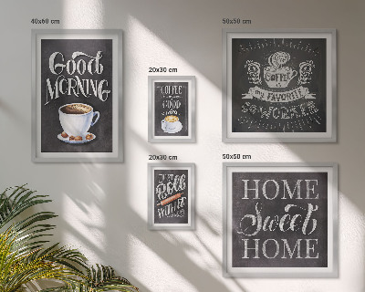 Tavelvägg med 5 tavlor Inspirationer till rustikt kaffe
