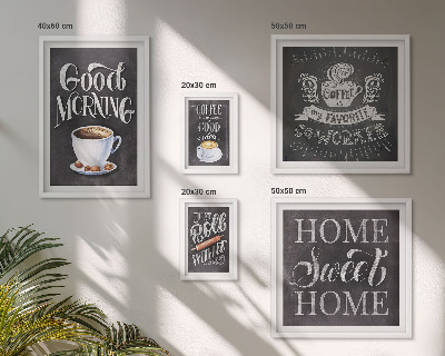 Tavelvägg med 5 tavlor Inspirationer till rustikt kaffe