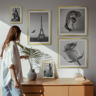 Väggdekoration tavelset Snyggt svartvitt Paris