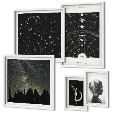 Set om 5 tavlor Kosmiska inspirationer från galaxen