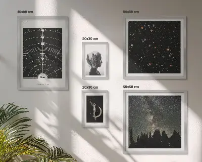 Kosmiska inspirationer från galaxen set med 5 tavlor