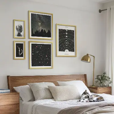 Kosmiska inspirationer från galaxen set med 5 tavlor