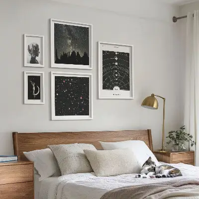 Kosmiska inspirationer från galaxen set med 5 tavlor