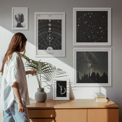 Set om 5 tavlor Kosmiska inspirationer från galaxen
