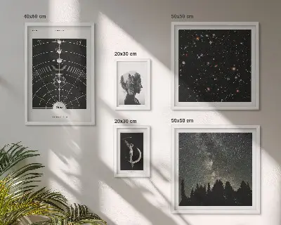 Kosmiska inspirationer från galaxen set med 5 tavlor