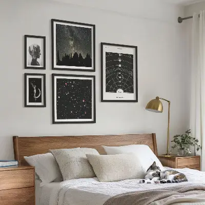 Kosmiska inspirationer från galaxen set med 5 tavlor