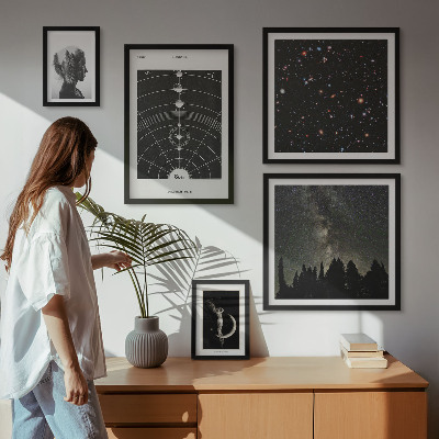 Set om 5 tavlor Kosmiska inspirationer från galaxen
