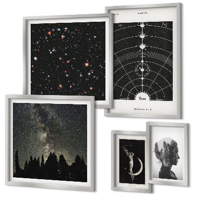 Set om 5 tavlor Kosmiska inspirationer från galaxen