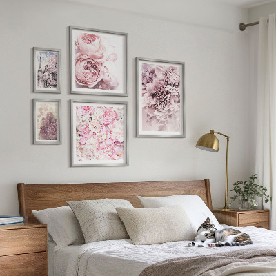 Tavelvägg med 5 tavlor Vintage blomsterarrangemang